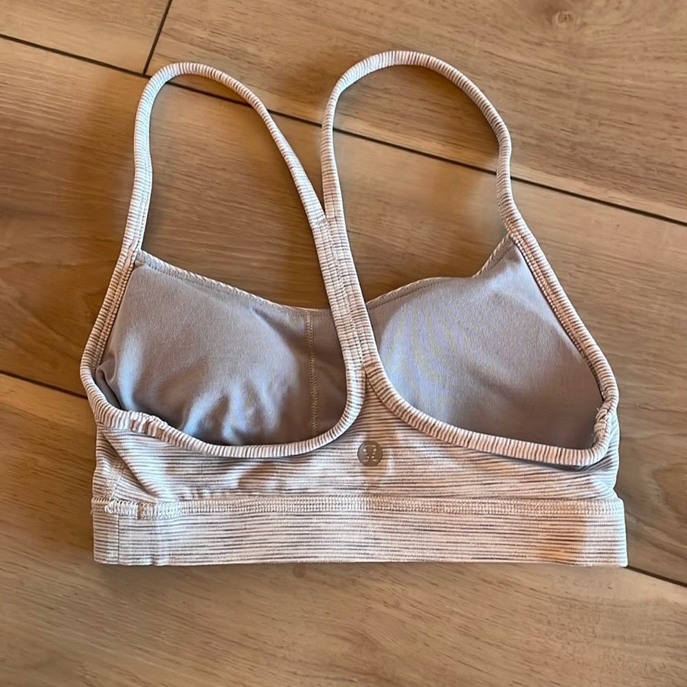 Lululemon Bra- gray/white strip. Size 2.